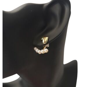 Costume Jewelry Heart 2pcs Earrings with Faux Pearl